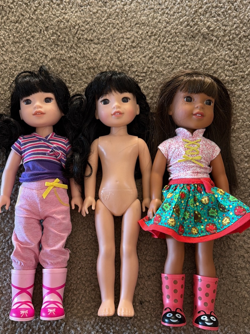 American Girl Doll in Purple Stripe Top and Pink Pants all 3!!!